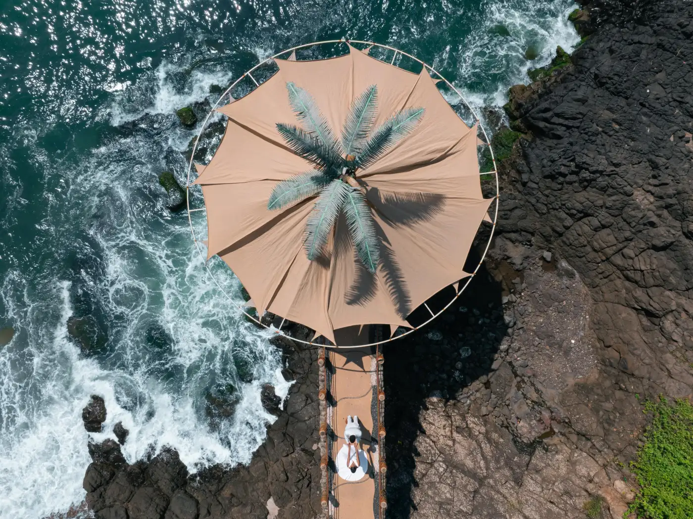 Aerial view of La Puesta del Sol resort on the Pacific cliffs, Riviera Nayarit